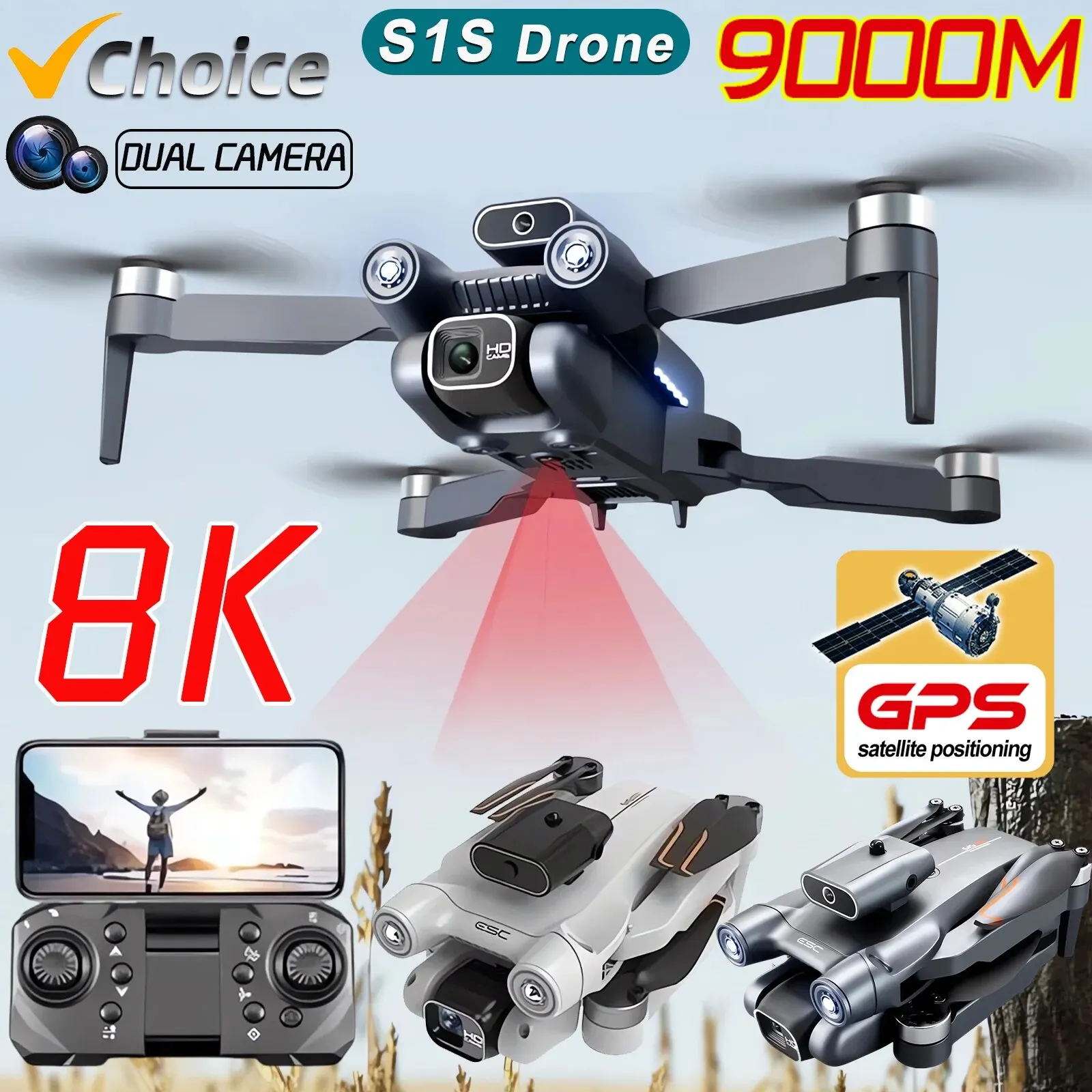 New S1S 5G GPS Drone Camera 8K - Gps Module Drone ulasan dan harga